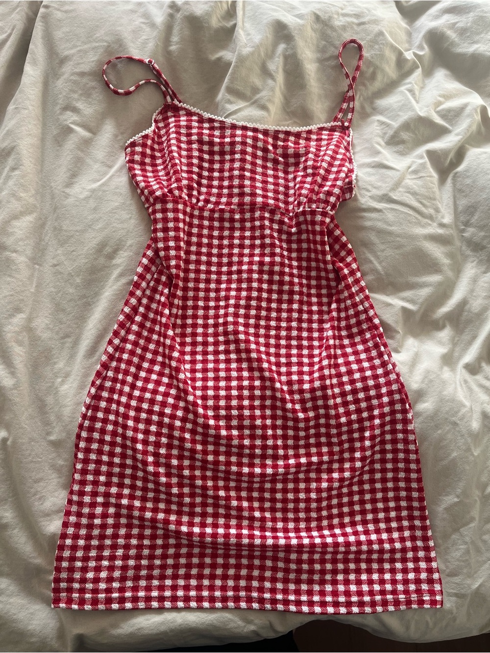 Red Gingham Spaghetti Strap Dress - Noisy May